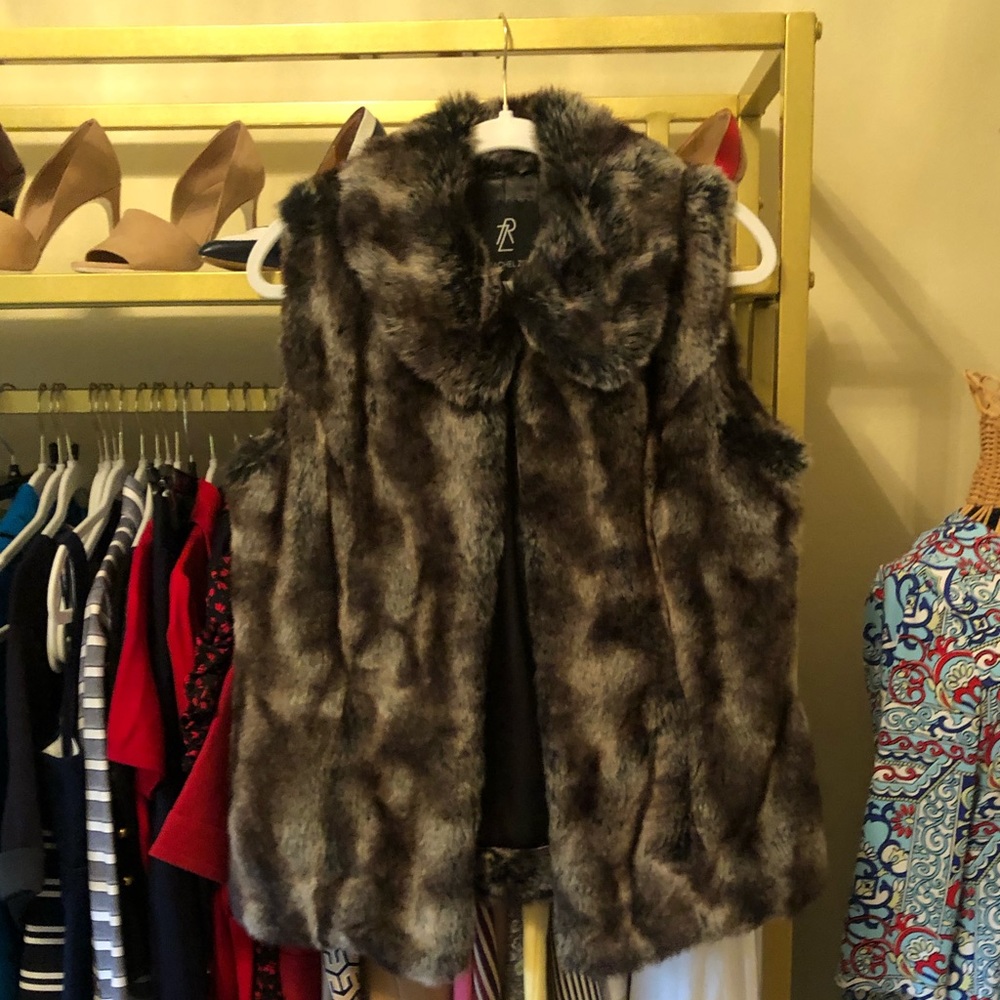 Rachel Zoe faux chinchilla fur vest